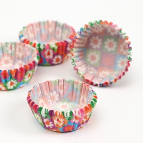 Формы для выпечки кексов бумажные UPAK LAND «Ромашки», набор 300 шт., 3.5×2 см, одноразовые, разноцветные
