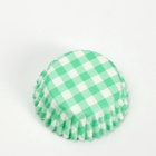 Формы для выпечки кексов бумажные UPAK LAND «Клетка», набор 300 шт., 3.5×2 см, одноразовые, зелёные - фото 68159599