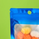 Пакет Зип-лок с окном, с еврослотом, синий, 12 × 18 см набор 20 шт. 10460409 10851654