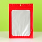 Пакет Зип - лок с окном, с еврослотом, красный, 14×20 см набор 20 шт. 10851655