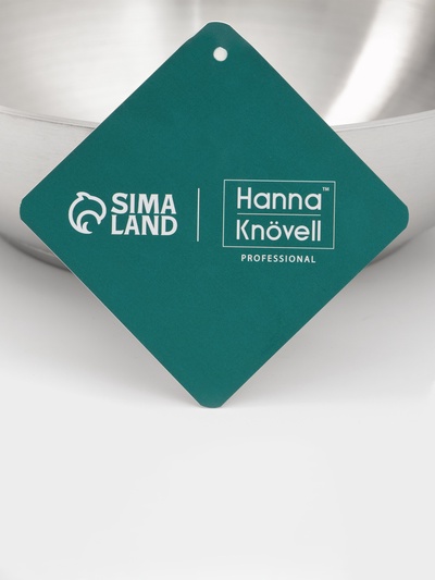 Сковорода Hanna Knövell, d=20 см, h=6 см, толщина стенки 0.6 мм, индукция, дно al+fe+al, нержавеющая сталь, серебристая
