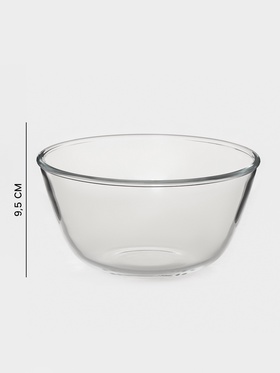 Салатник Доляна Simple, 1.45 л, 19×9.5 см, стекло, прозрачный