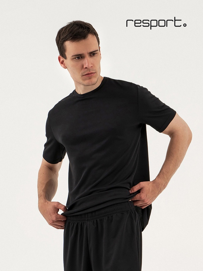Футболка мужская Resport, бифлекс, размер XXL (54), чёрная - Фото 1