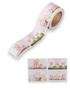 Наклейка бумага «Пасхальные кролики», 3×5 см, 200 шт. в рулоне - Фото 1