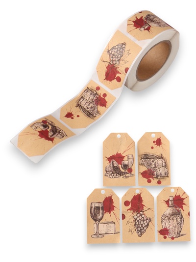 Наклейка бумага крафт «Бирки. Виноградник», 3×5 см 200 шт., в рулоне