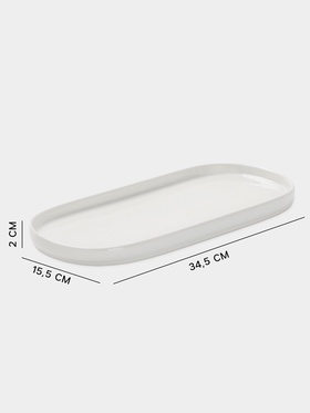 Блюдо сервировочные Magistro White Snow, 34.5×15.5×2 см, фарфор, белое