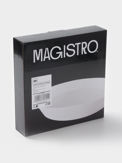 Тарелки глубокие Magistro White Snow, набор 2 шт., 600 мл, 21.5×3.5 см, фарфор, белые