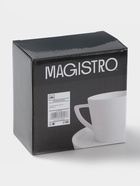 Кофейная пара Magistro White Snow, 120 мл, фарфор, белая - Фото 6