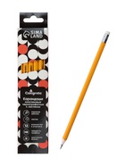 Набор карандашей чернографитных Calligrata. Classic, 12 штук, HB, с ластиком, трёхгранные, пластиковые, оранжевый корпус - Фото 3