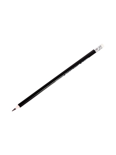 Набор карандашей чернографитных 12 штук, Calligrata Classic, с ластиком, заточенные, пластик, трехгранные, черные