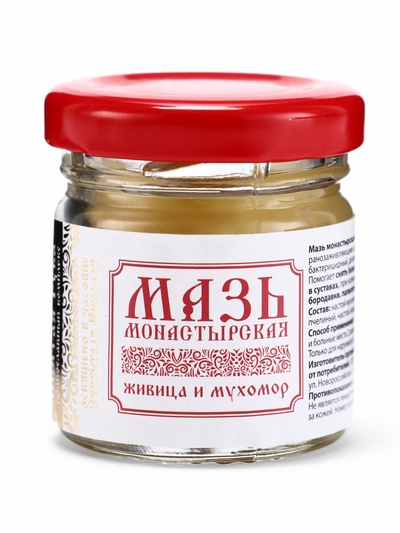 Мазь натуральная заживляющая Живица и мухомор, "Святая рука", 28 мл