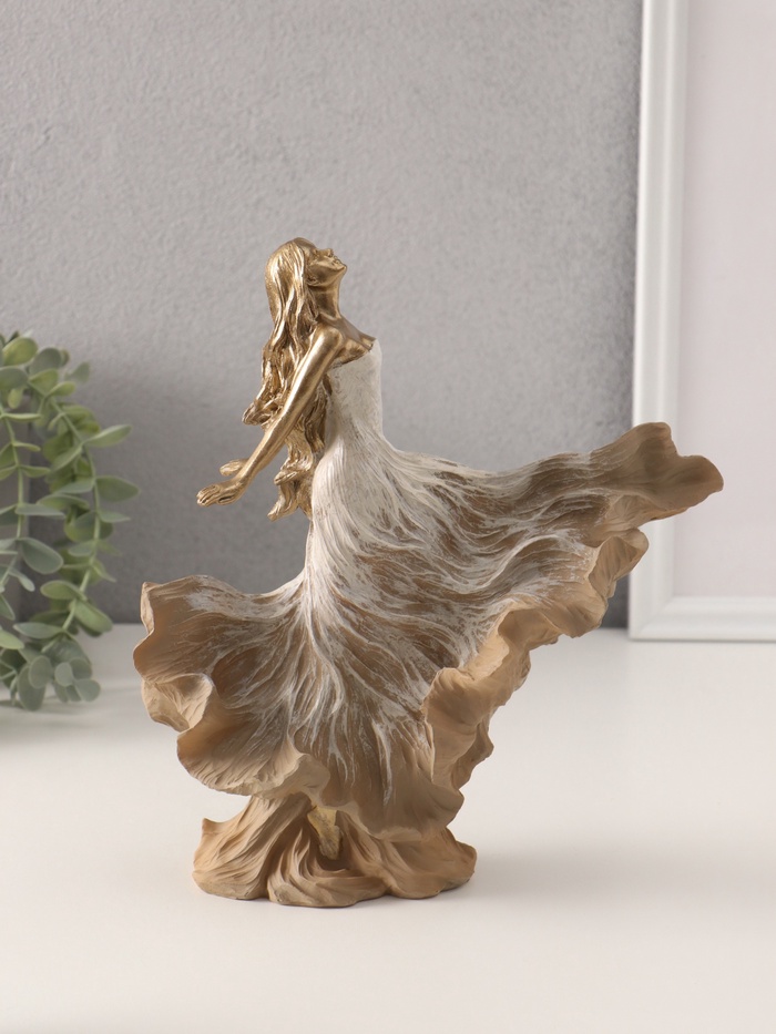 Фигурка полистоун «Перерождение. Девушка в летящем платье», бежевый, 22.5×8.5×25 см - Фото 1
