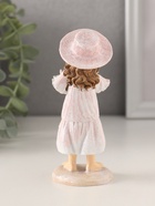 Фигурка полистоун «Девочка с кроликом и цветами, в шляпке», розовый, 5×4.5×12 см - Фото 3