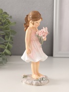 Фигурка полистоун «Малышка в розовом сарафане, с букетом», 6.5×6×15 см - Фото 2