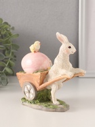 Фигурка полистоун «Кролик везёт тележку с цыплёнком и пасхальным яйцом», 13.5×6×13 см - фото 114312780 Фигурка полистоун «Кролик везёт тележку с цыплёнком и пасхальным яйцом», 13.5×6×13 см - фото 114312780