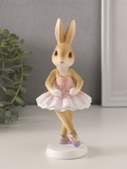 Фигурка полистоун «Зайка-балерина в бело-розовой пачке», 7×7×18 см - Фото 1