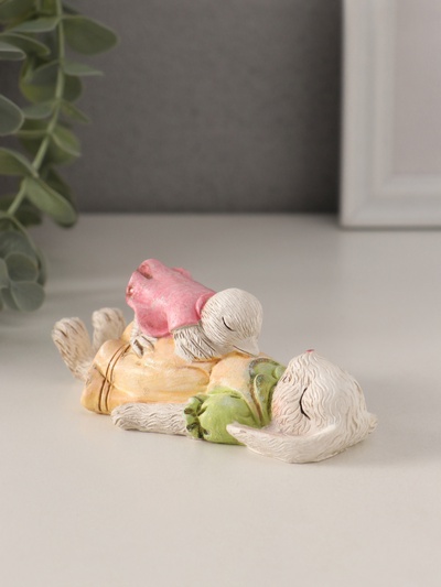 Фигурка полистоун «Зайка и цыплёнок: здоровый сон», 11×5×4 см