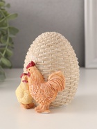 Фигурка полистоун «Курочка и петушок у плетёного яичка», 9×8.5×10 см - Фото 4