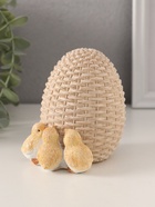 Фигурка полистоун «Цыплята у плетёного яичка», 10×8×10 см - Фото 3