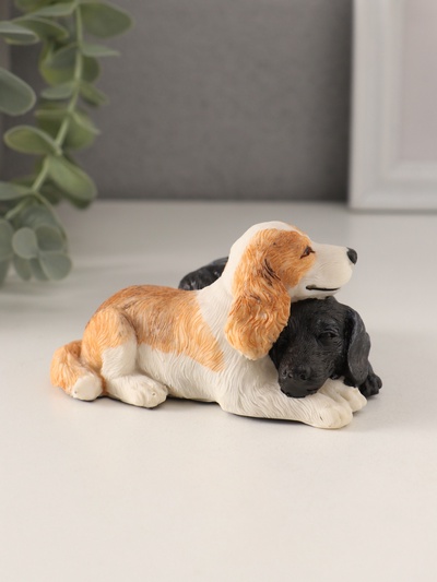 Сувенир полистоун "Спаниели. День и ночь" 10х8,5х5 см