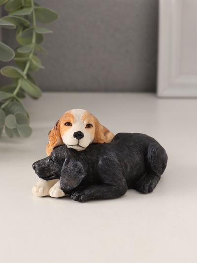 Сувенир полистоун "Спаниели. День и ночь" 10х8,5х5 см