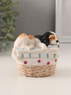 Фигурка полистоун «Пёсик спит в корзине с бельём», 8.5×6×7.5 см - Фото 1