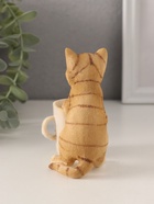 Фигурка полистоун «Рыжий котёнок с чашкой кофе», 8.5×5.5×10 см - Фото 4