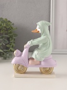 Фигурка полистоун «Утка в зелёном дождевике на мопеде», 13×5.5×16 см - Фото 3
