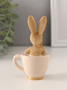 Фигурка полистоун «Кролик в чашечке с тюльпанами», 6×4.5×10 см - Фото 3