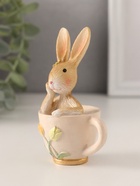 Фигурка полистоун «Кролик в чашечке с тюльпанами», 6×4.5×10 см - Фото 4