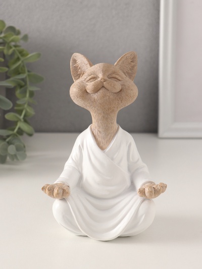 Фигурка полистоун «Кот дзен», 10×6.5×15 см
