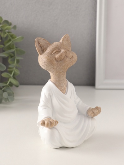 Фигурка полистоун «Кот дзен», 10×6.5×15 см