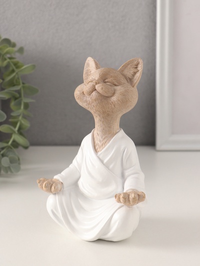 Фигурка полистоун «Кот дзен», 10×6.5×15 см