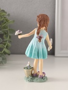 Фигурка полистоун «Девочка в бирюзовом платье, садит цветочки», 8×5.5×14.5 см - Фото 3