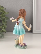 Фигурка полистоун «Девочка в бирюзовом платье, садит цветочки», 8×5.5×14.5 см - Фото 4