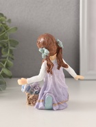 Фигурка полистоун «Девочка в сиреневом сарафане с корзинкой цветов», 11×6.5×12 см 10583342