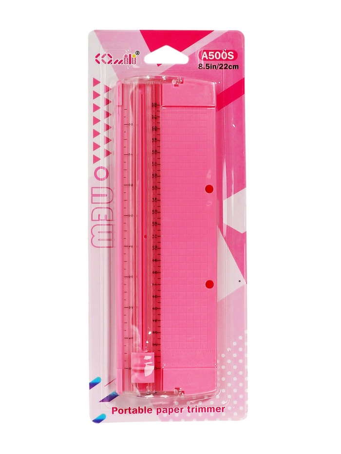 Резак для бумаги роликовый А5, до 3 листов, безопасное, розовый - Фото 1