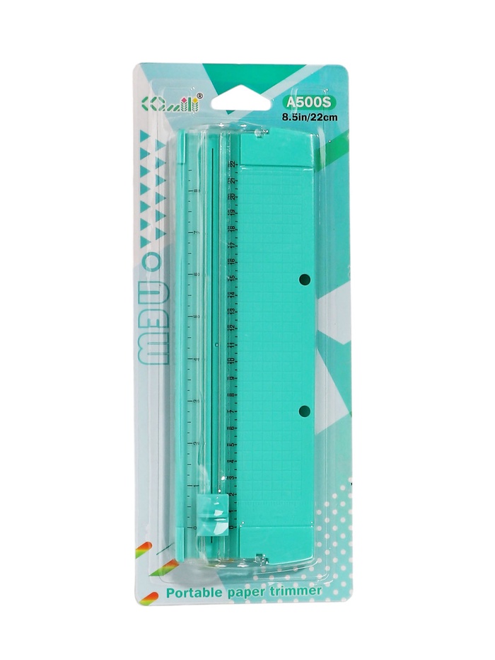 Резак для бумаги роликовый А5, до 3 листов, безопасное, зеленый - Фото 1