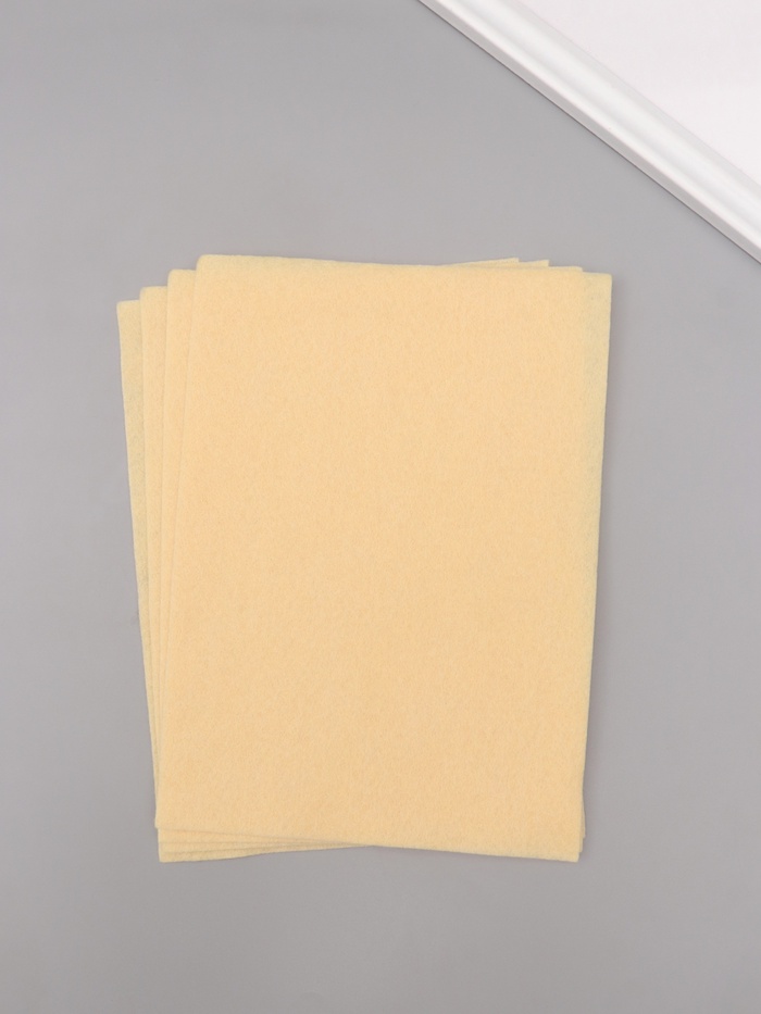 Фетр мягкий 1.5 мм, «Бежевый», набор 4 листа, 15×20 см - Фото 1