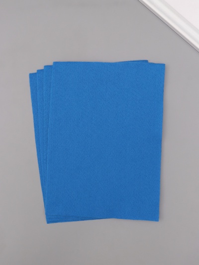 Фетр мягкий 1.5 мм, «Синий», набор 4 листа, 15×20 см