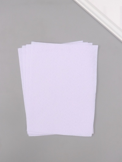 Фетр мягкий 1.5 мм, «Белый», набор 4 листа, 15×20 см