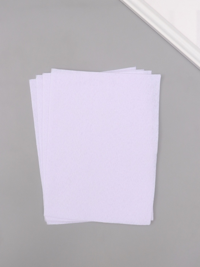 Фетр мягкий 1.5 мм, «Белый», набор 4 листа, 15×20 см - Фото 1