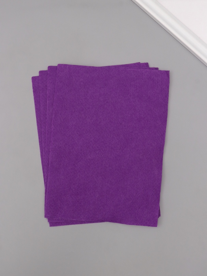 Фетр мягкий 1.5 мм, «Тёмно-фиолетовый», набор 4 листа, 15×20 см - Фото 1