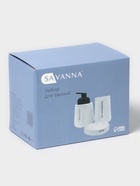 Набор для ванной SAVANNA «Мини», 3 предмета, пенный дозатор для жидкого мыла, стакан, мыльница - Фото 11