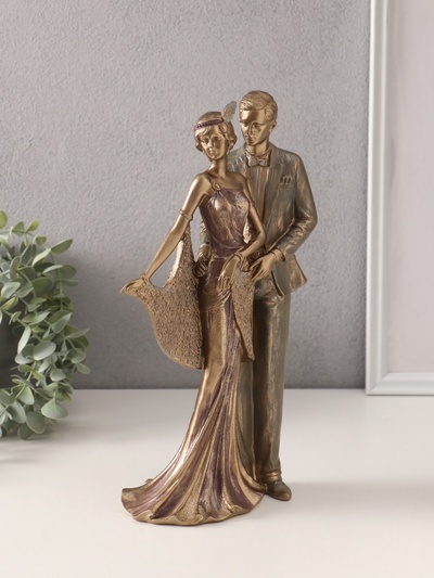 Фигурка полистоун «Пара в костюмах 20-30-х годов», 17×9×31.5 см