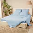 Простыня на резинке 2-спальная KUPU-KUPU, 180×200+20 см, голубая, трикотаж - Фото 4