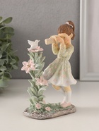 Фигурка полистоун «Малышка фотографирует птичку», зелёный, 10.5×6×15.5 см - Фото 1