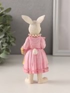 Фигурка полистоун «Зайка в платье с передником, с корзиной цветов», 5.5×5×14.5 см - фото 114283805