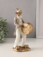 Фигурка полистоун «Клоун с барабаном», бело-бежевый, 10×6×23.5 см - Фото 1