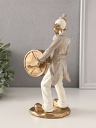 Фигурка полистоун «Клоун с барабаном», бело-бежевый, 10×6×23.5 см - Фото 3